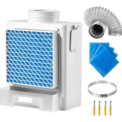 3-i-1 Udluftningssæt til Indendørs Tørretumbler, Vandskuffe, Passer til 99mm Udstødningsport