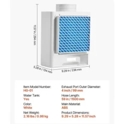 3-i-1 Udluftningssæt til Indendørs Tørretumbler, Vandskuffe, Passer til 99mm Udstødningsport