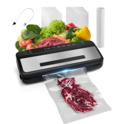7-i-1 Vakuumforsegler, Kompakt Automatisk Madforsegler, 120W, poser og ruller inkluderet