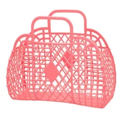 Ihålig förvaringskorg Plast Återanvändbar Bärbar hopfällbar väska för stranden Hemmet Shopping Leksaker Kläder Röd 250x110x220 mm/9.84x4.33x8.66in Best