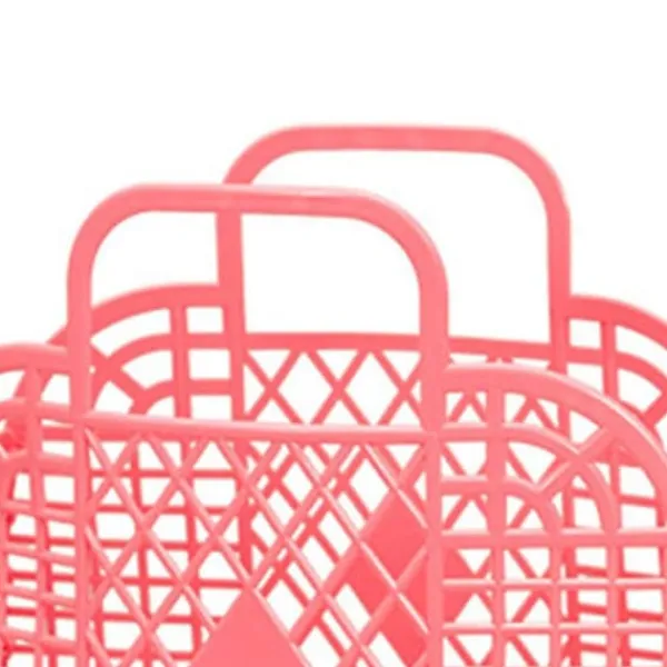 Ihålig förvaringskorg Plast Återanvändbar Bärbar hopfällbar väska för stranden Hemmet Shopping Leksaker Kläder Röd 250x110x220 mm/9.84x4.33x8.66in Best