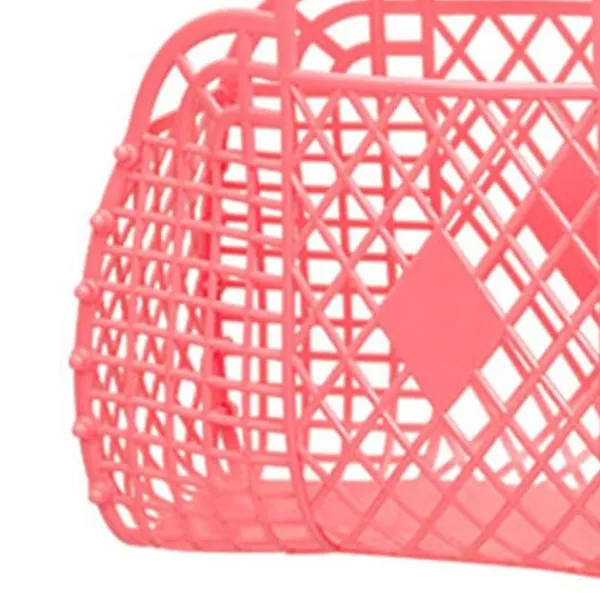 Ihålig förvaringskorg Plast Återanvändbar Bärbar hopfällbar väska för stranden Hemmet Shopping Leksaker Kläder Röd 250x110x220 mm/9.84x4.33x8.66in Best