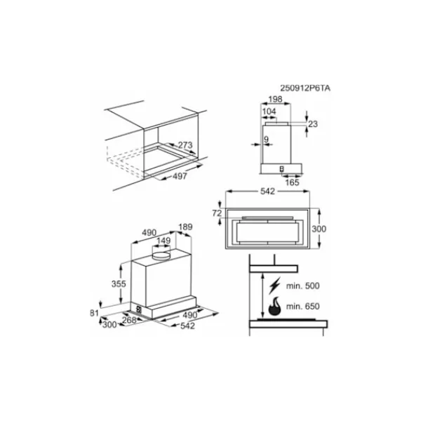 Electrolux Indbygget emhætte, LFG825K, Online