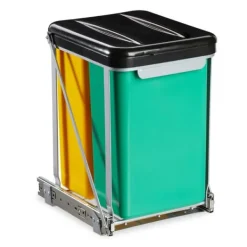 Affaldssorteringsspande>Indbygget køkkenaffaldsspand, 39,5x25,5x30 cm, sort