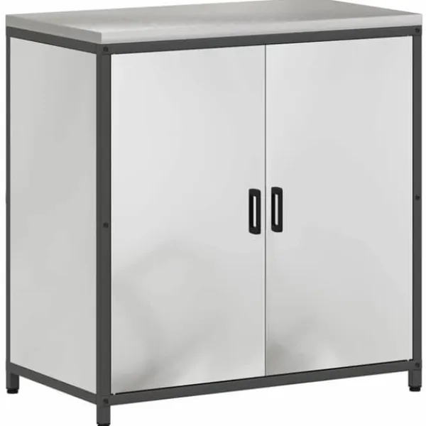 Monteringsfärdiga Kök & Pentryn>Industrielt køkkenopbevaringssæt med hylde - 3 pcs | Farve: Sølv | Størrelse: 240x50x92 cm