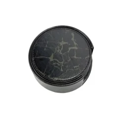 Bordskånere Til Glas>INF Sæt med 6 runde PU-læderunderlag med holder