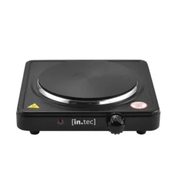 [in.tec] Varmeplade - kogeplade - (Ø)185mm - 25x27,5x7cm - 1500W - støbejern - sort Discount