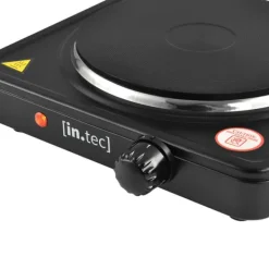 [in.tec] Varmeplade - kogeplade - (Ø)185mm - 25x27,5x7cm - 1500W - støbejern - sort Discount