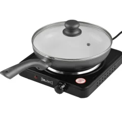 [in.tec] Varmeplade - kogeplade - (Ø)185mm - 25x27,5x7cm - 1500W - støbejern - sort Discount