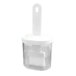 Bagepensler>Integreret silikoneolieflaskebørste Olivenoliedispenserflaske med silikonebørste til madlavning Bagning Grill Syltning Hvid