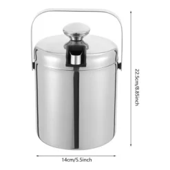 Isspande & Kølere>Isebalje, Rustfrit Stål, Indbyggede Tang,Sølv