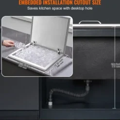 Iskiste, 71,1x40,6x43,2 cm, rustfrit stål, udendørs køkkenopbevaring Clearance