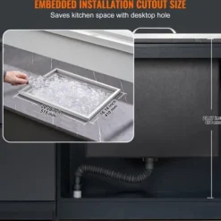 Iskiste, 53,3x43,2x45,7 cm, rustfrit stål, udendørs opbevaring Discount