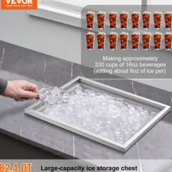 Iskiste, 53,3x43,2x45,7 cm, rustfrit stål, udendørs opbevaring Discount