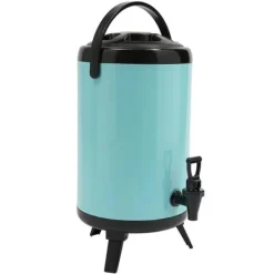 Drikkevareautomater>Isoleret drikkebeholder - Drikkedispenser med hane - Rustfrit stål 201 - Til varm & kold - 10 l (ca. 8 l) - 24×33 cm - Himmelblå