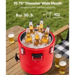 Drikkevareautomater>Isoleret Drikkevaredispenser, 8 Gal/30L Kølekande, til Varme og Kolde Drikke