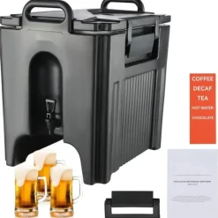 Isoleret drikkevaredispenser, 10 gallon, fødevaregodkendt LL9450UP til kolde og varme drikke. Termisk køler med to-trins hanehåndtag. Clearance