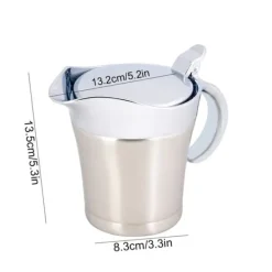 Isoleret sovsekande i rustfrit stål - dobbeltvægget, termisk, 450 ml (lille)