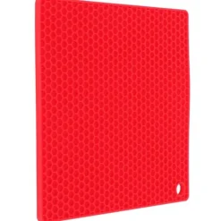 Grydelapper & Grillvanter>isoleringsmåtte i fødevarekvalitet, silikonemåtte, fortykket mikrobølgeovnsmåtte til brug i køkkenet, anti-skoldning (rød)