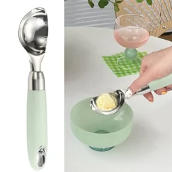 isske Udglattende Rustfrit Stål Hængende Hul Multifunktions Cupcake Ske til Hjemmekøkken Cafe Bar Isske Hot