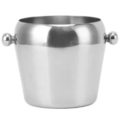 Isspande & Kølere>Isspand i rustfrit stål Champagne-isspand Vinkølerspand Drikkekar med glat håndtag til hjemmebarer Fester Sølvnøgen Lille 1L