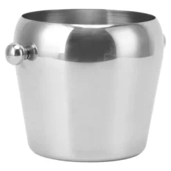 Isspande & Kølere>Isspand i rustfrit stål Champagne-isspand Vinkølerspand Drikkekar med glat håndtag til hjemmebarer Fester Sølvnøgen Lille 1L