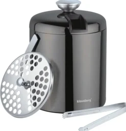 Isspande & Kølere>Isspand 1,3L + tænger isterningbeholder KLAUSBERG KB-7656 grafit