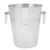 Isspande & Kølere>Isspand med håndtag i rustfrit stål, stor kapacitet metal drikkespand til øl Champagne Sølv L