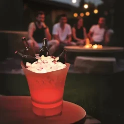 Isspand RGB LED-lys iskøler 5L til champagne stor Best
