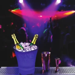 Isspand RGB LED-lys iskøler 5L til champagne stor Best