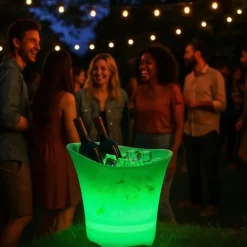 Isspand RGB LED-lys iskøler 5L til champagne stor Best