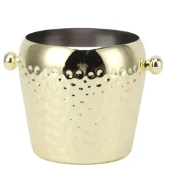 Isspande & Kølere>Isspand Rustfrit Stål Mini Isoleret Frosne Beholder til Bar Vin Champagne 1L Guld