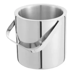 Isspand Sæt - Isspand - Dobbeltlags 304 Rustfrit Stål - 1,3 l - Med Tang og Si - 14 x 22,5 cm - Sølv Clearance