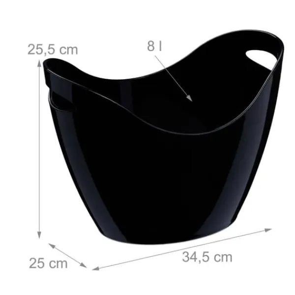 Isspande & Kølere>Isspand, 25,5x34,5x25 cm, Sort