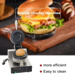 Isvaffelmaskine, 1200W effekt, temperaturinterval 50-300°C, non-stick design, holdbart rustfrit stål, justerbar timer 1-5 min Outlet