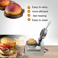 Isvaffelmaskine, 1200W effekt, temperaturinterval 50-300°C, non-stick design, holdbart rustfrit stål, justerbar timer 1-5 min Outlet