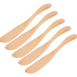 japansk stil smørknivsæt i træ - 5 dele, perfekt til at smøre marmelade og ost, perfekt til hjemmekøkkenet Online