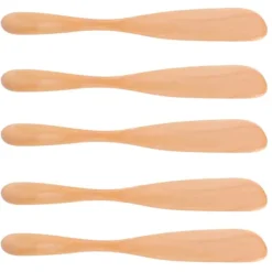 japansk stil smørknivsæt i træ - 5 dele, perfekt til at smøre marmelade og ost, perfekt til hjemmekøkkenet Online