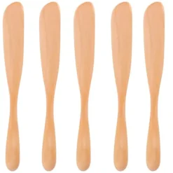 japansk stil smørknivsæt i træ - 5 dele, perfekt til at smøre marmelade og ost, perfekt til hjemmekøkkenet Online