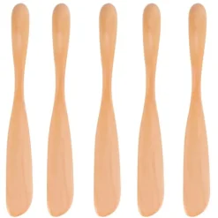 japansk stil smørknivsæt i træ - 5 dele, perfekt til at smøre marmelade og ost, perfekt til hjemmekøkkenet Online