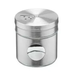 Salt- & Peberstrøere>JASPER krydderibeholder i glas 55 ml rustfrit stål stålhus gennemsigtigt glas 3 typer krydderidoseringshuller