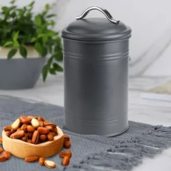 Jern tebladskrukke til opbevaring af mad og nødder med silikonering til husholdningsbrug Online