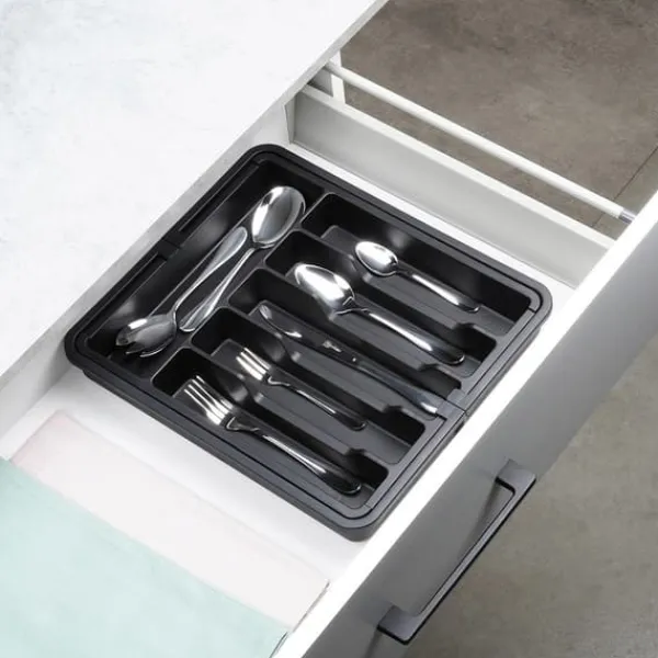 Justerbar indsats til bestik, køkkenredskaber, knive, udtrækkelig skuffeorganisator Hot