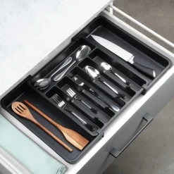 Justerbar indsats til bestik, køkkenredskaber, knive, udtrækkelig skuffeorganisator Hot