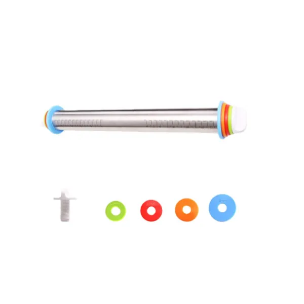 Justerbar Rulle i Rustfrit Stål - Perfekt til Dej, Kager og Pizza Clearance