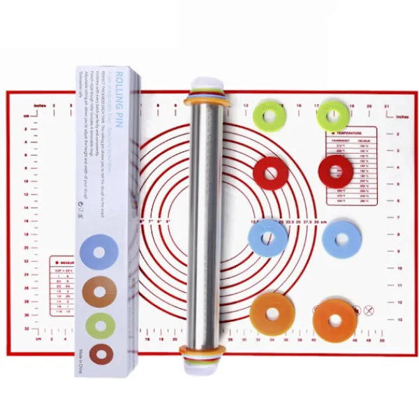 Justerbar Rulle i Rustfrit Stål - Perfekt til Dej, Kager og Pizza Clearance