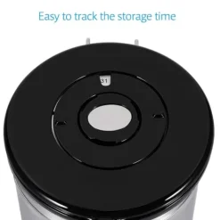 Kaffebeholder Stor Lufttæt Rustfrit Stål Sort Køkkenopbevaringsbeholder (Sølv 1,8L) New