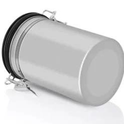 Kaffebeholder Stor Lufttæt Rustfrit Stål Sort Køkkenopbevaringsbeholder (Sølv 1,8L) New