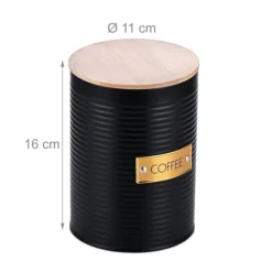 Kaffeboks, 16x11 cm, Sort Naturlig