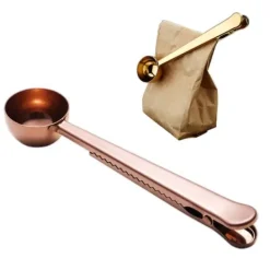 Kaffemål med Squeeze Rose Gold - Spoon med klemme til kaffe Outlet